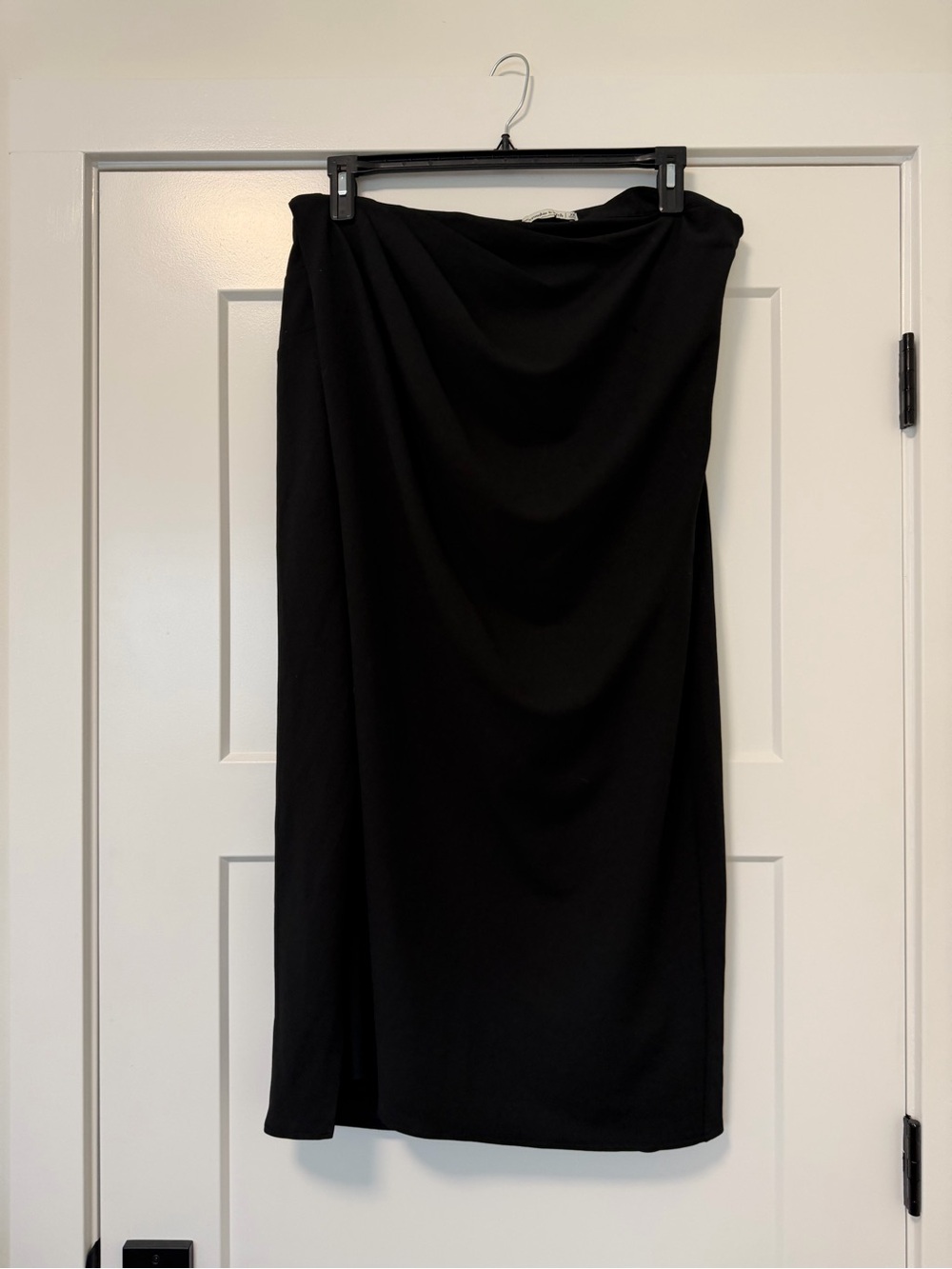 Abercrombie & Fitch Black Draped Midi Skirt